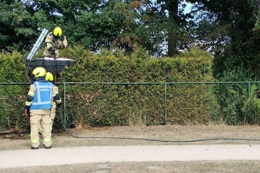 Brandende conifeer snel geblust