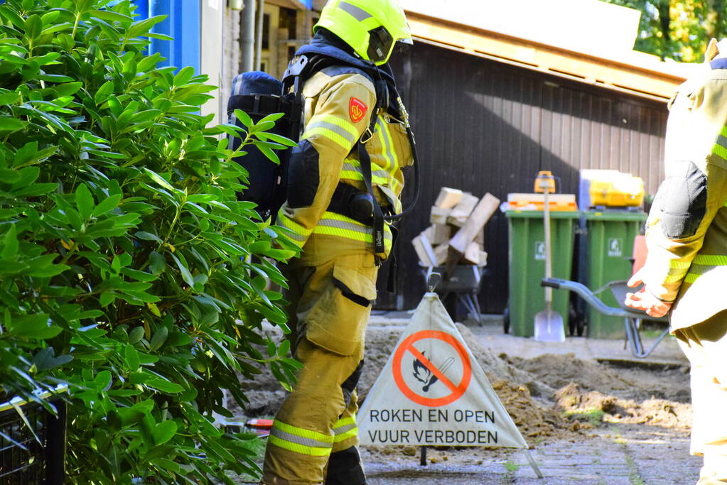 Gaslek na graafwerkzaamheden bij woning