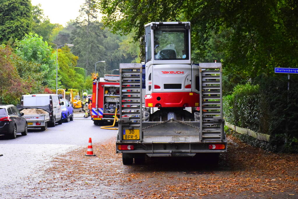 Gasleiding geraakt tijdens werk in voortuin