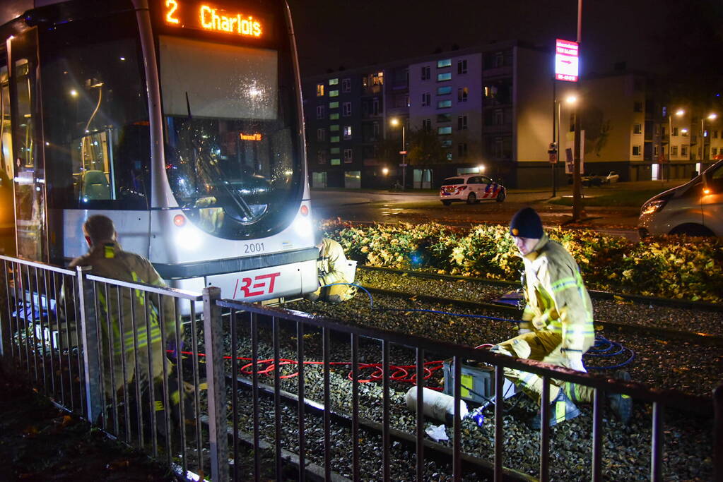 Ernstige aanrijding tussen persoon en tram