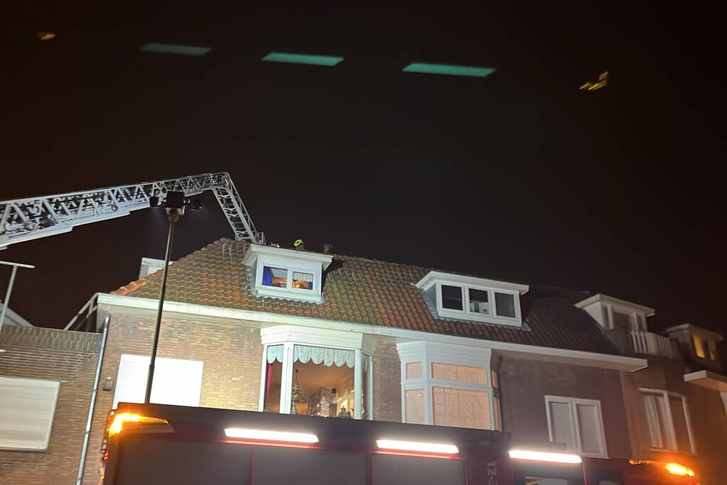 Hevige brand in schoorsteen