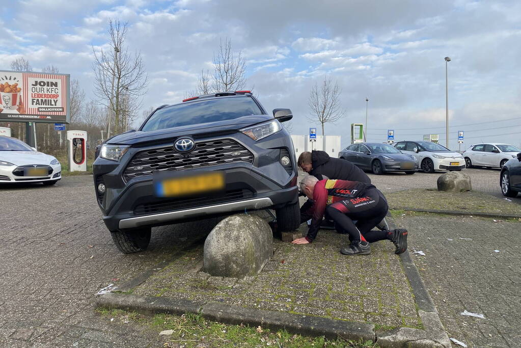 Automobilist komt terecht op varkensrug