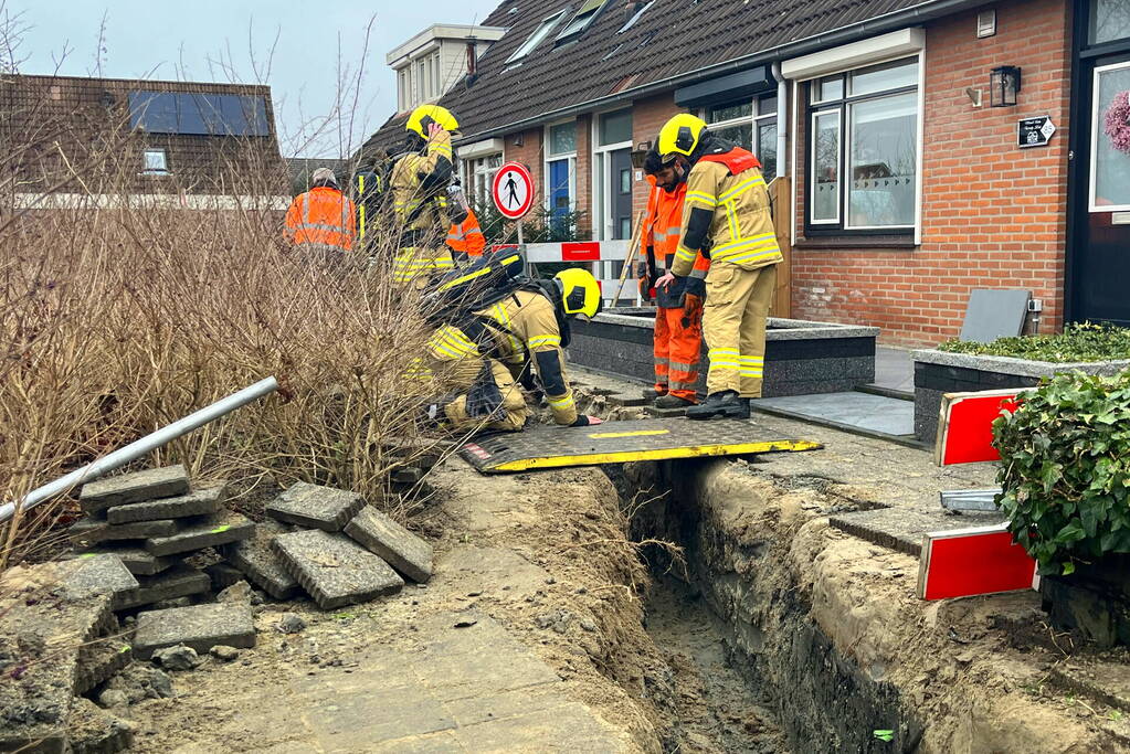 Gasleiding geraakt bij aanleg glasvezel