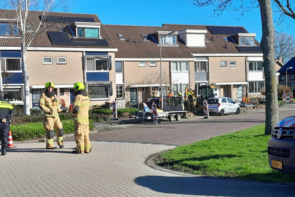 Gasleiding geraakt tijdens graafwerkzaamheden