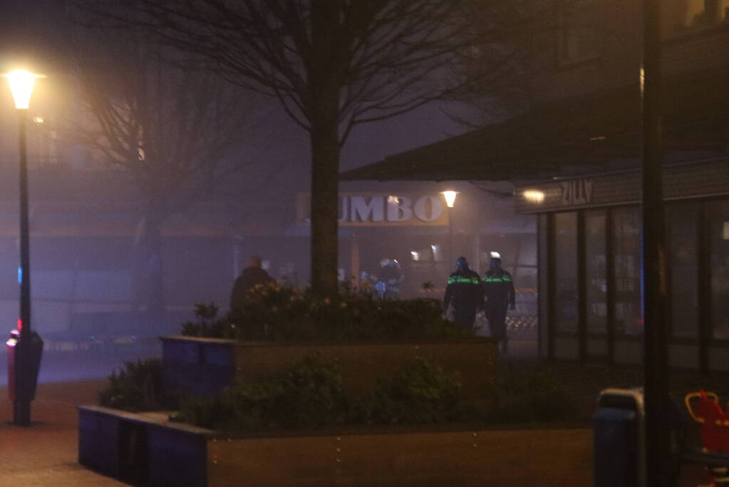 Grote brand bij Jumbo supermarkt