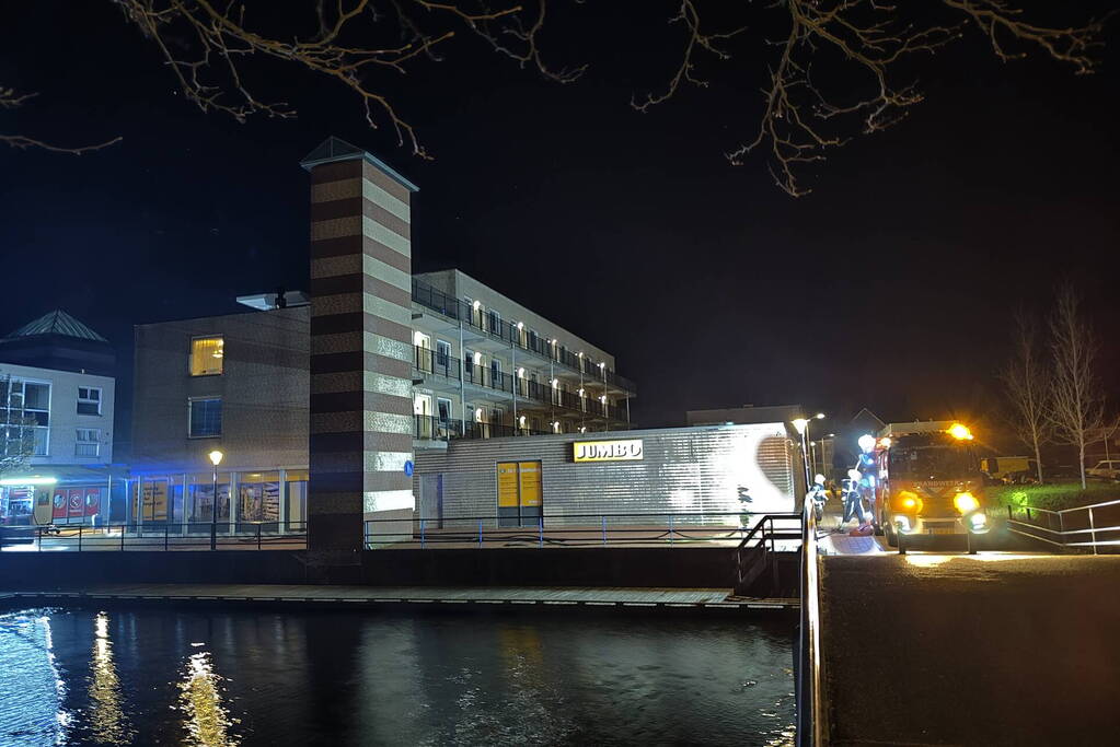 Grote brand bij Jumbo supermarkt