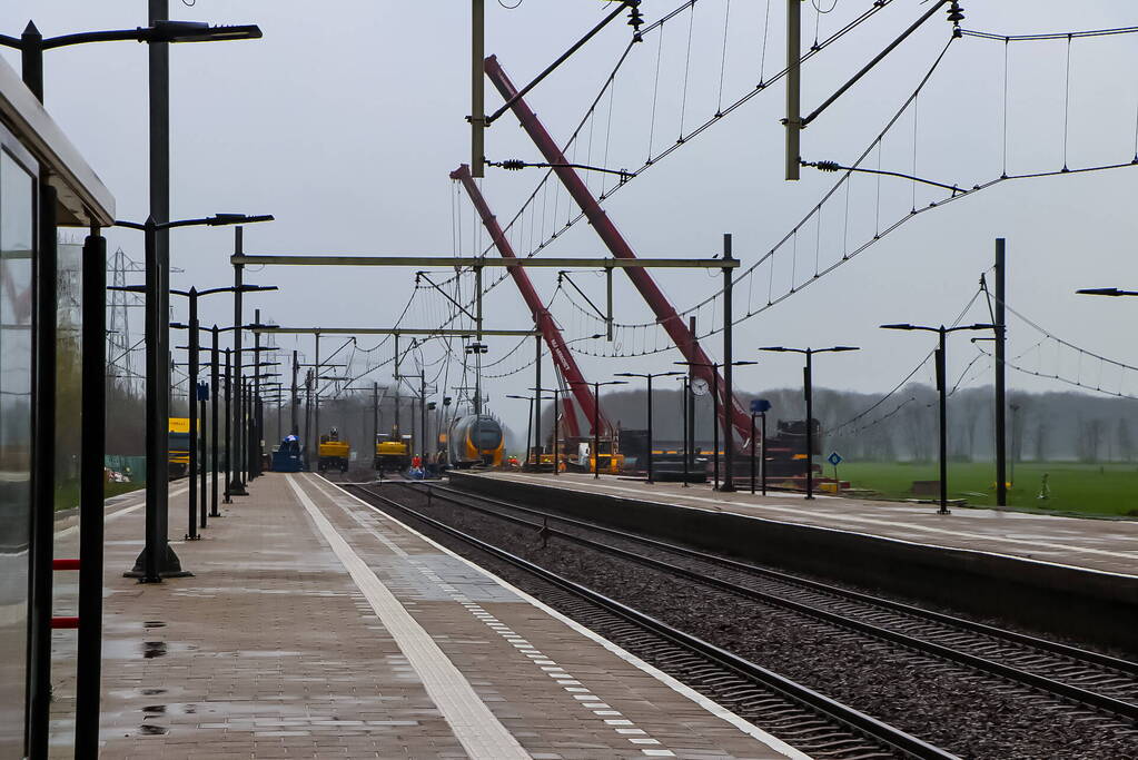 Berging trein uitgesteld vanwege slecht weer