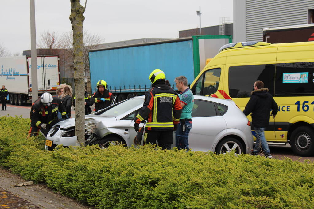 Automobilist raakt van de weg en botst op boom