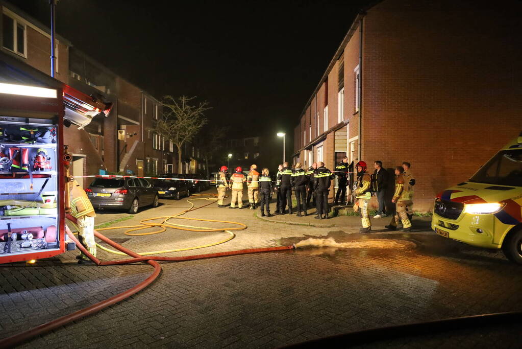 Brand in woning na explosie