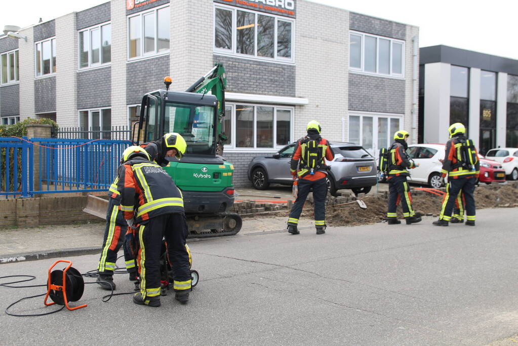 Gasleiding geraakt tijdens graafwerkzaamheden