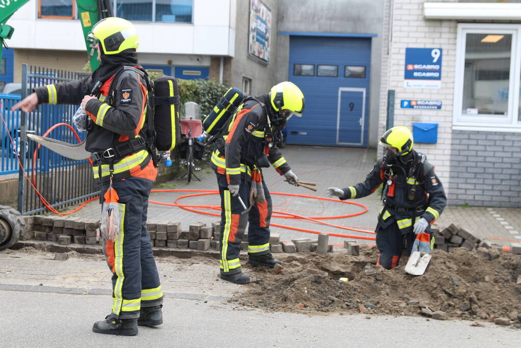 Gasleiding geraakt tijdens graafwerkzaamheden