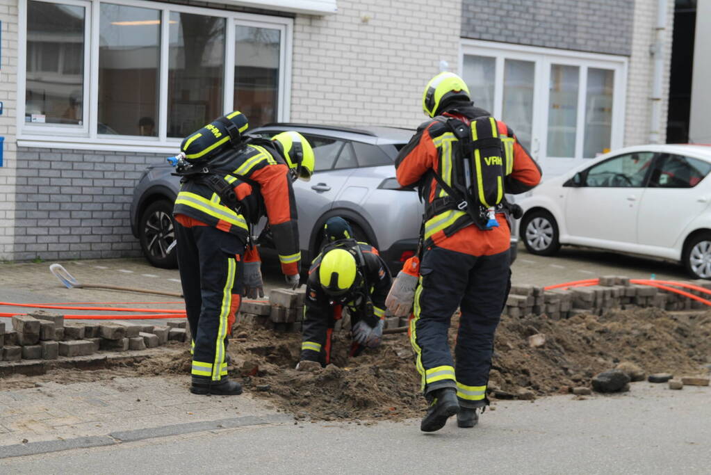 Gasleiding geraakt tijdens graafwerkzaamheden