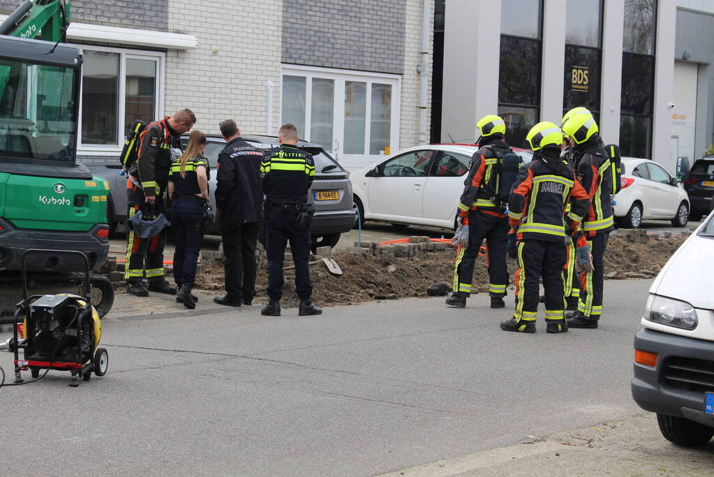 Gasleiding geraakt tijdens graafwerkzaamheden