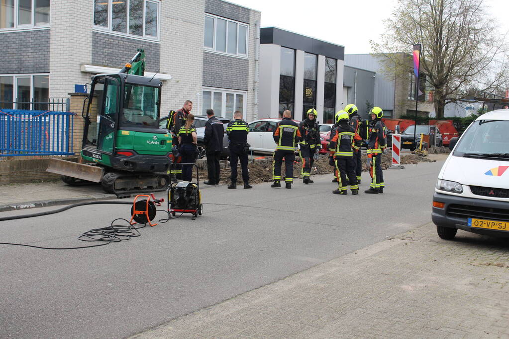 Gasleiding geraakt tijdens graafwerkzaamheden