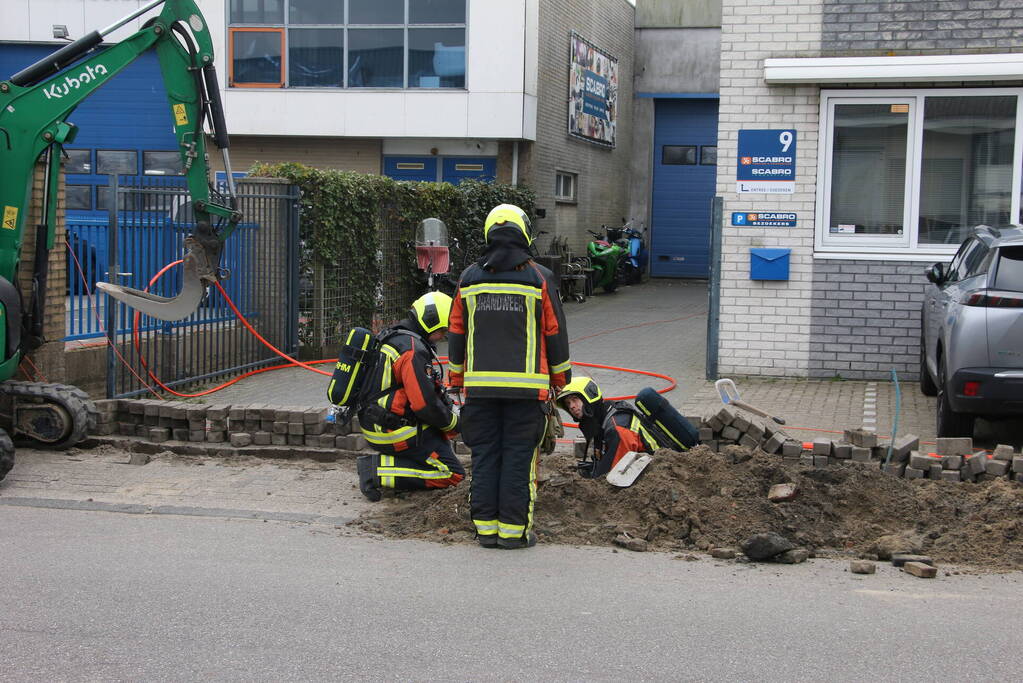 Gasleiding geraakt tijdens graafwerkzaamheden