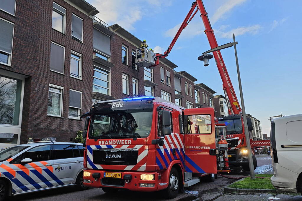 Woningbrand in bovenwoning