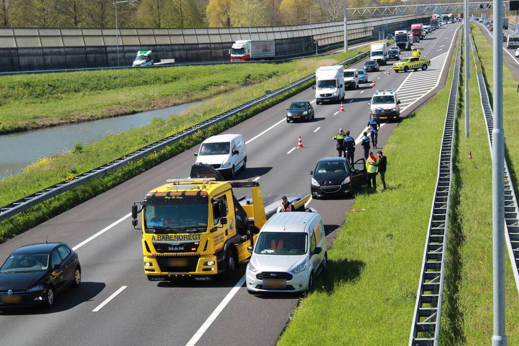 File na aanrijding op snelweg