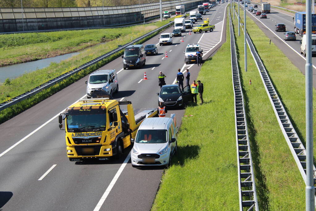 File na aanrijding op snelweg