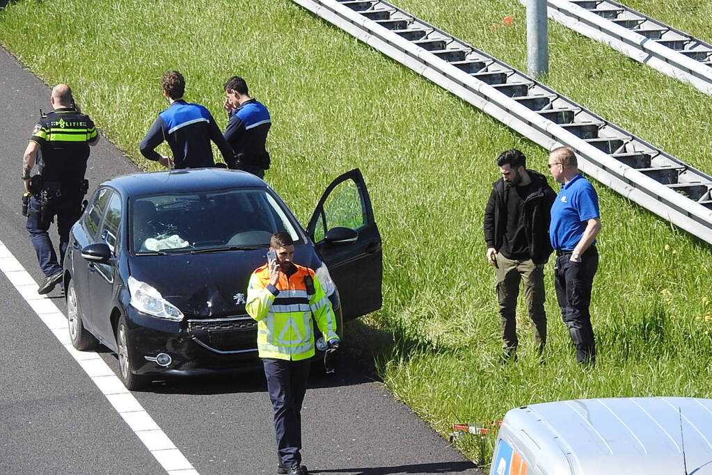 File na aanrijding op snelweg