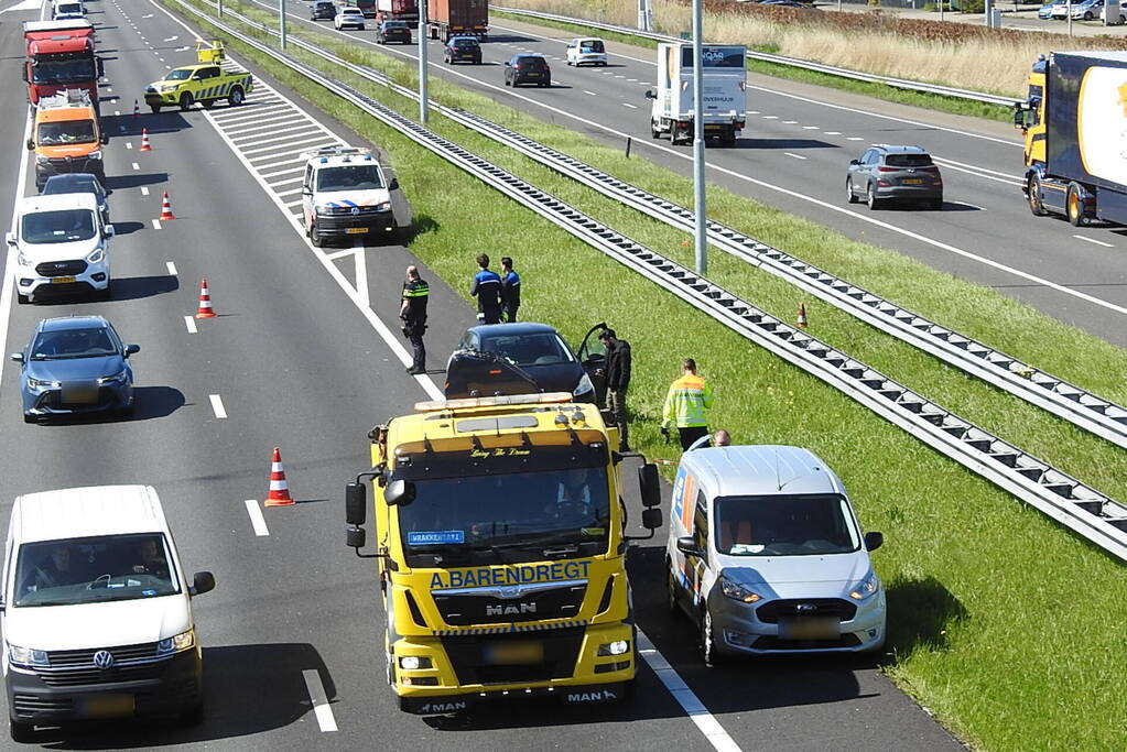 File na aanrijding op snelweg