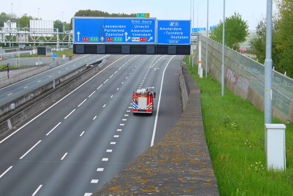 Coentunnel richting Zaanstad dicht