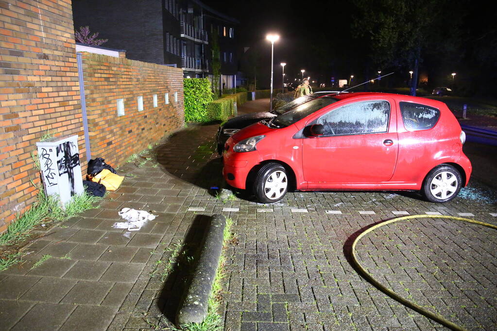 Meerdere voertuigen beschadigd na brand