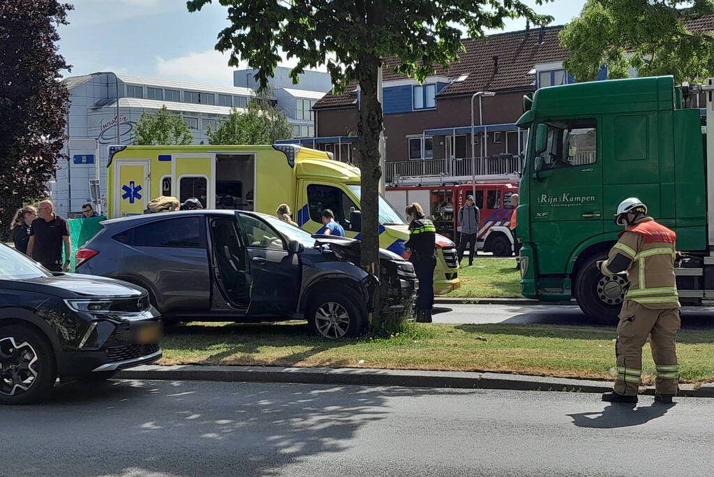 Automobilist eindigt tegen boom