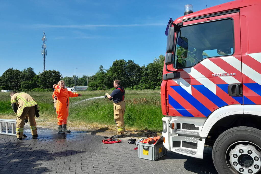 Brandweer haalt paard uit de sloot