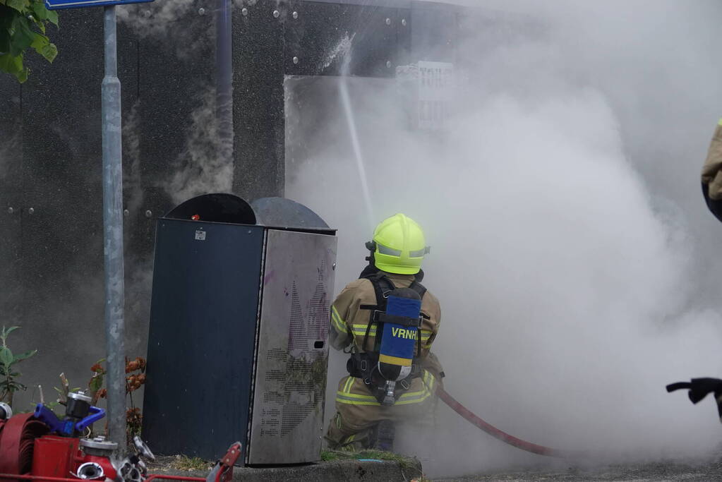 Openbaar toilet in brand gevlogen