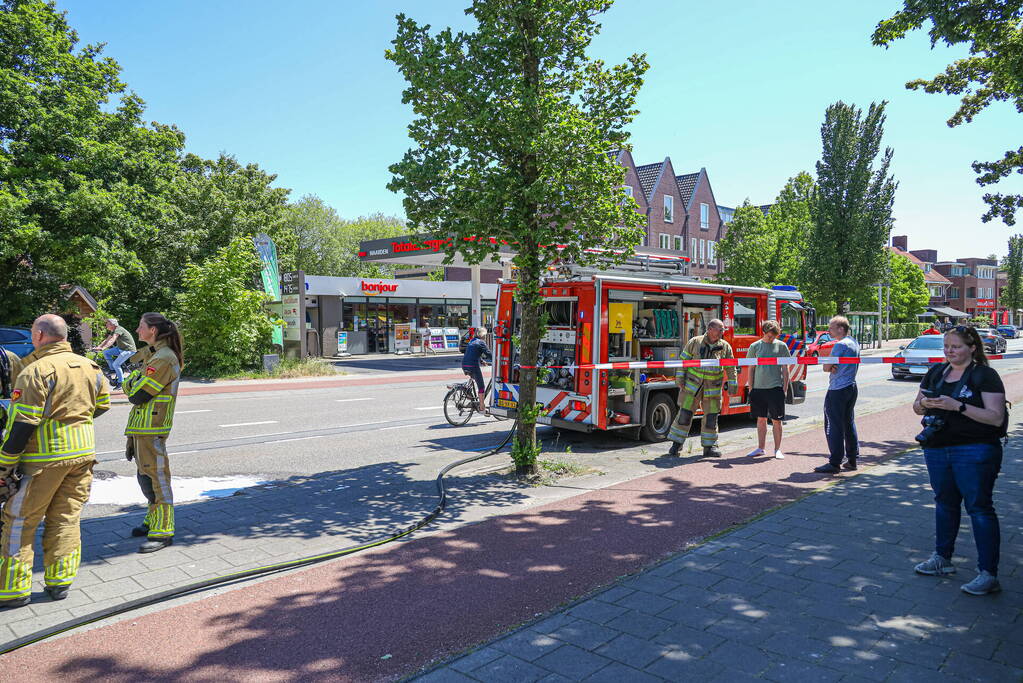 Brand in motor van bakwagen