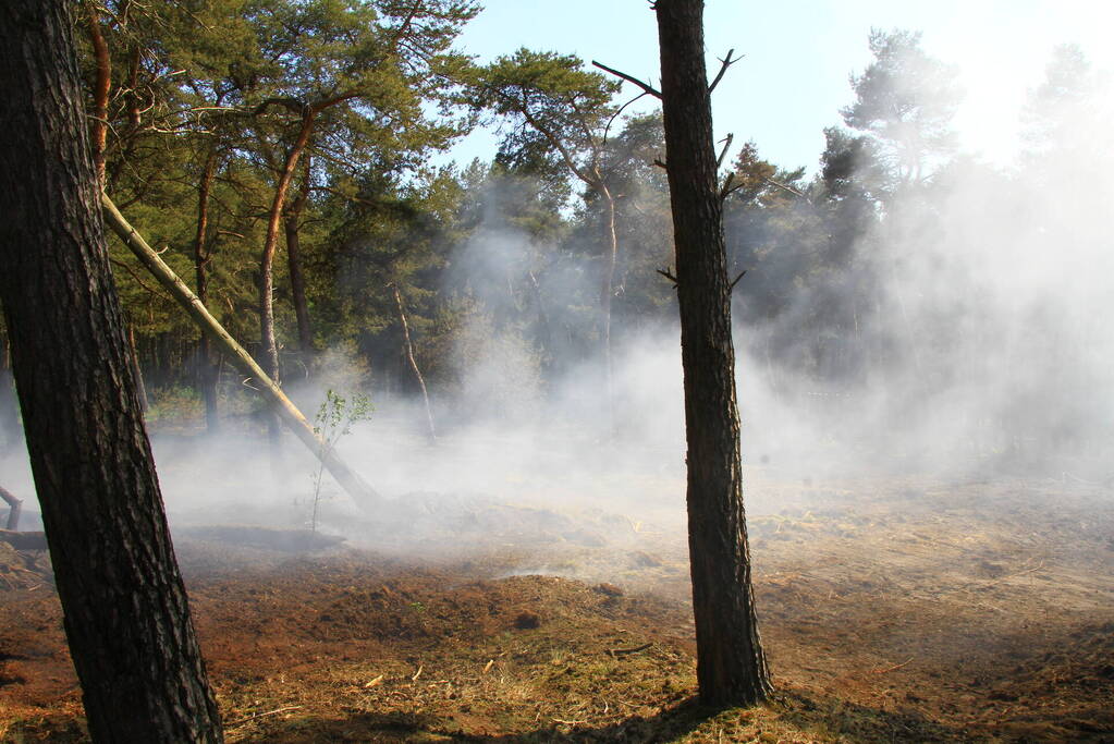 Wederom natuurbrand, brandweer rijdt zich vast