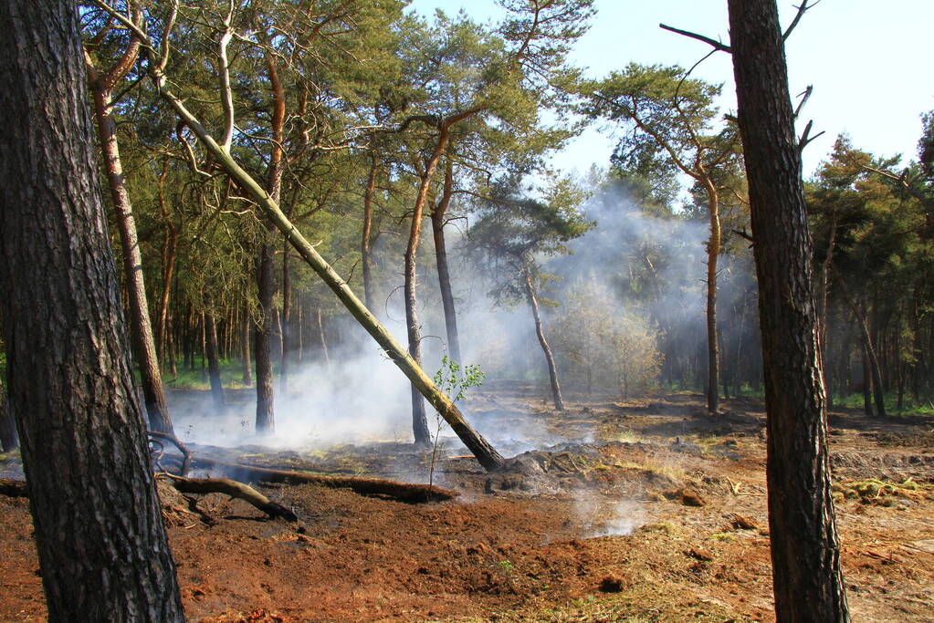 Wederom natuurbrand, brandweer rijdt zich vast