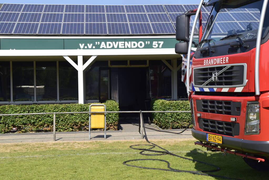 Uitslaande brand in kantine van voetbalvereniging