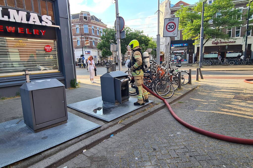 Brand in container snel onder controle