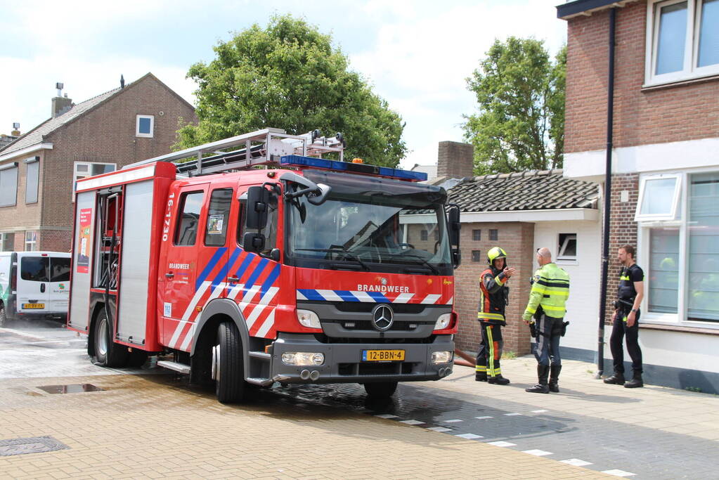 Brand in spuimuur tijdens werkzaamheden