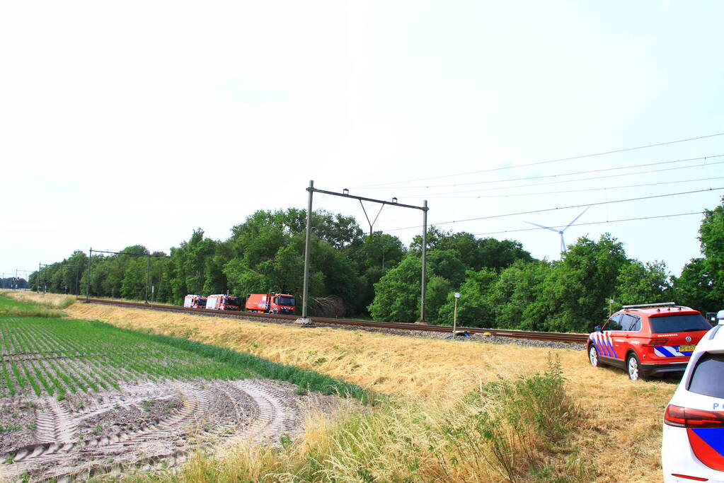 Treinverkeer stilgelegd vanwege natuurbrand