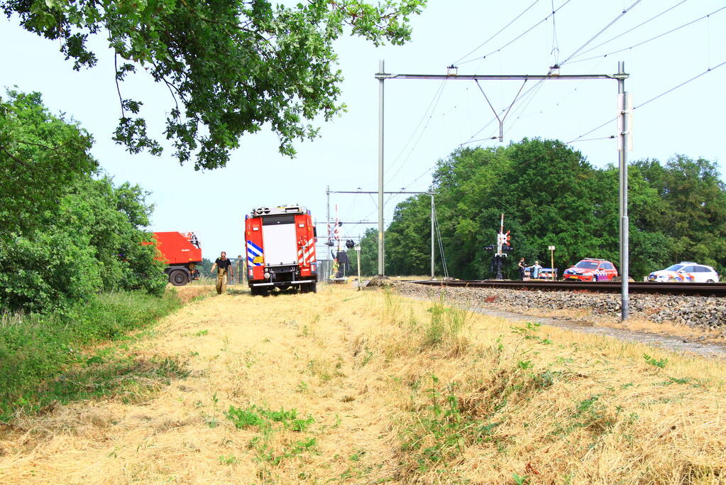 Treinverkeer stilgelegd vanwege natuurbrand