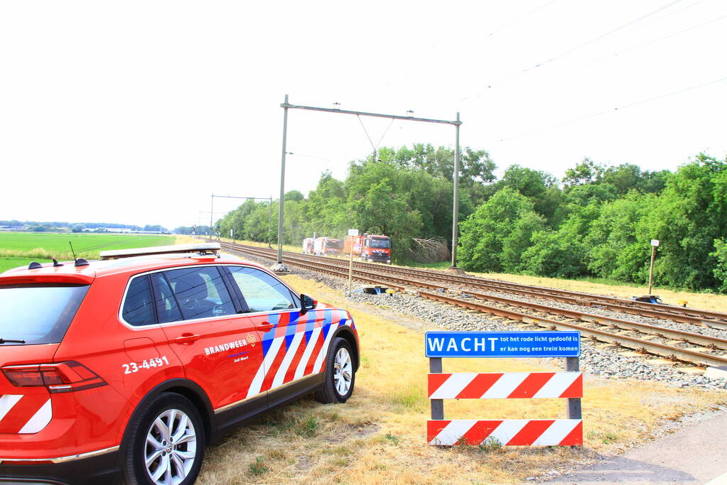 Treinverkeer stilgelegd vanwege natuurbrand