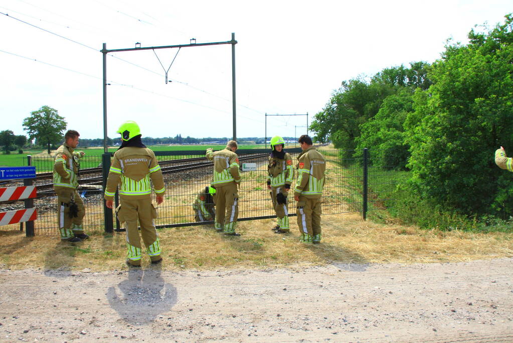 Treinverkeer stilgelegd vanwege natuurbrand