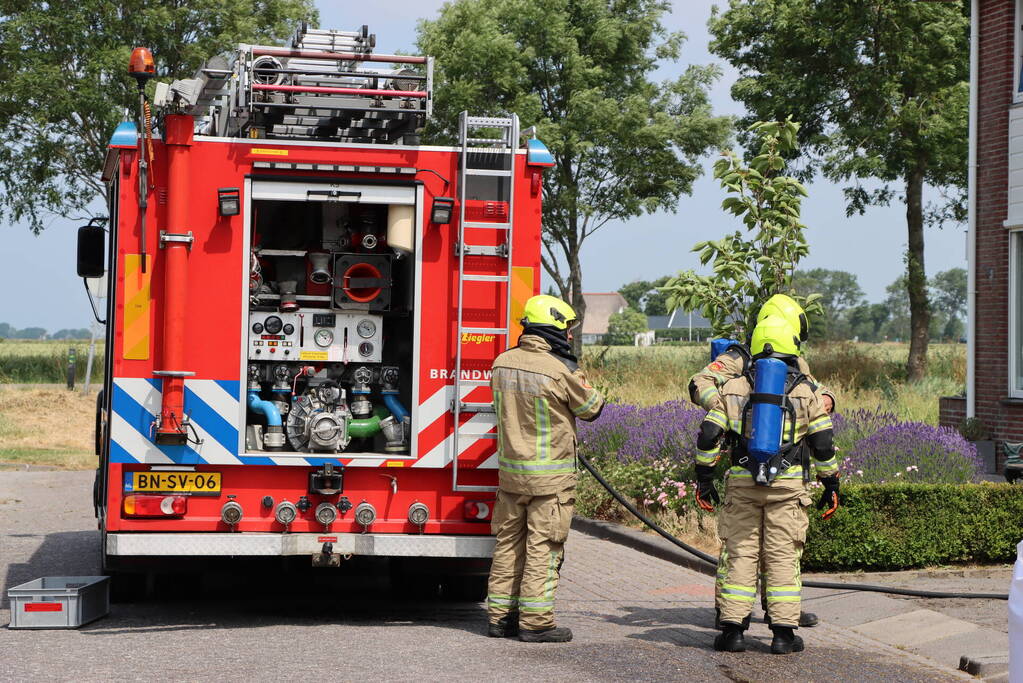 Brand in garage snel geblust