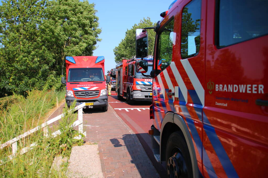 Brand op dak van bedrijfspand