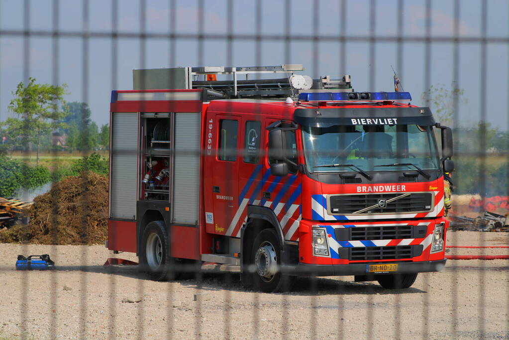 Hevige buitenbrand op terrein van bedrijf