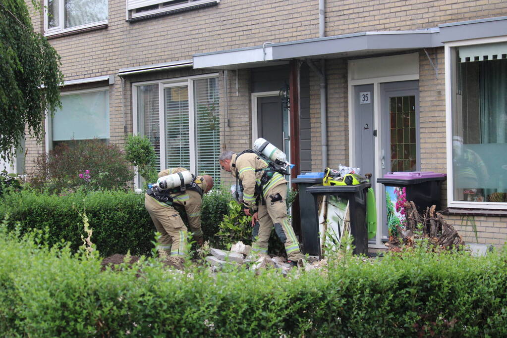 Gasleiding geraakt na werkzaamheden in voortuin