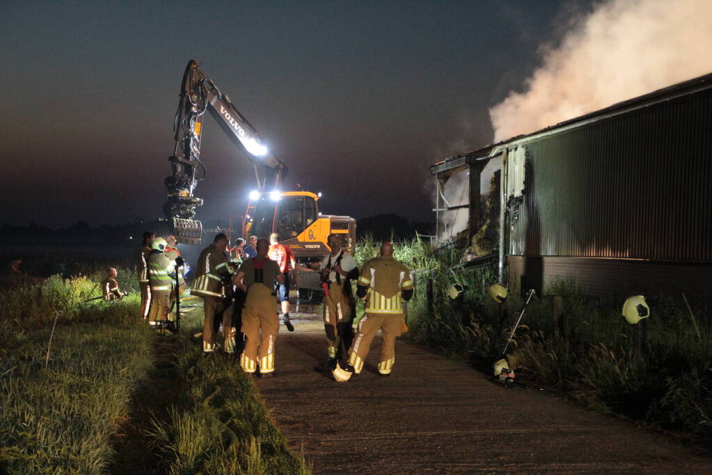 Brand in opslagloods op boerenerf