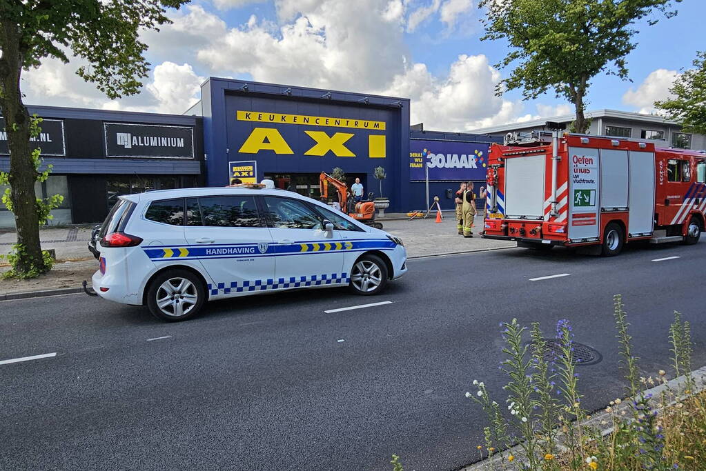 Gasleiding geraakt bij graafwerkzaamheden