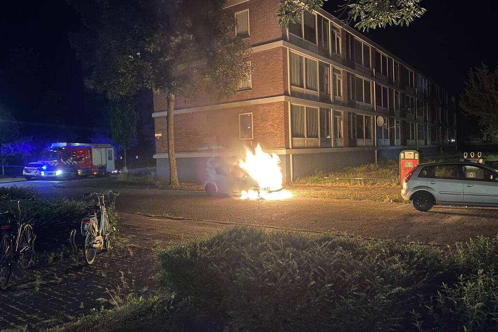 Opnieuw geparkeerde voertuig in brand