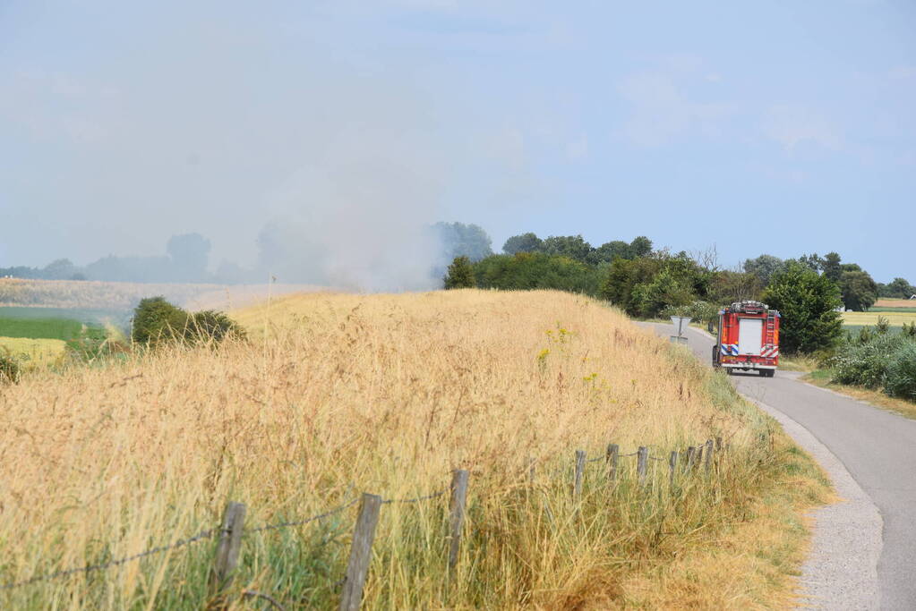 Flinke rook bij brand in berm