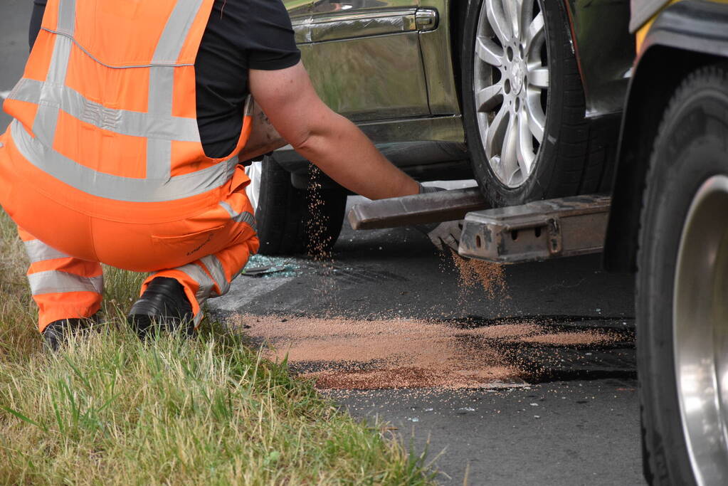 Auto crasht tegen boom, bestuurder gewond