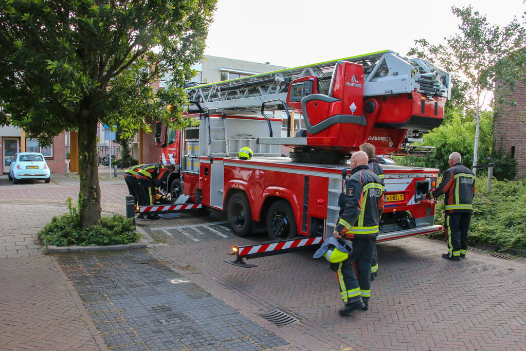 Brandweer haalt loshangende tak weg