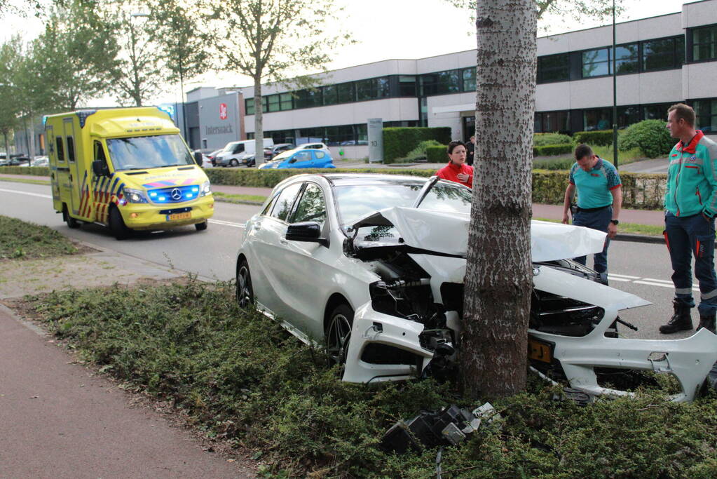 Automobilist botst tegen boom